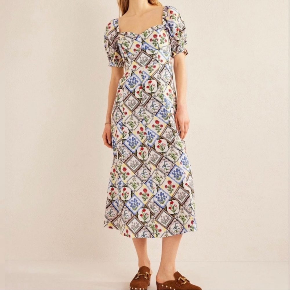 NWT Boden floral linen midi dress